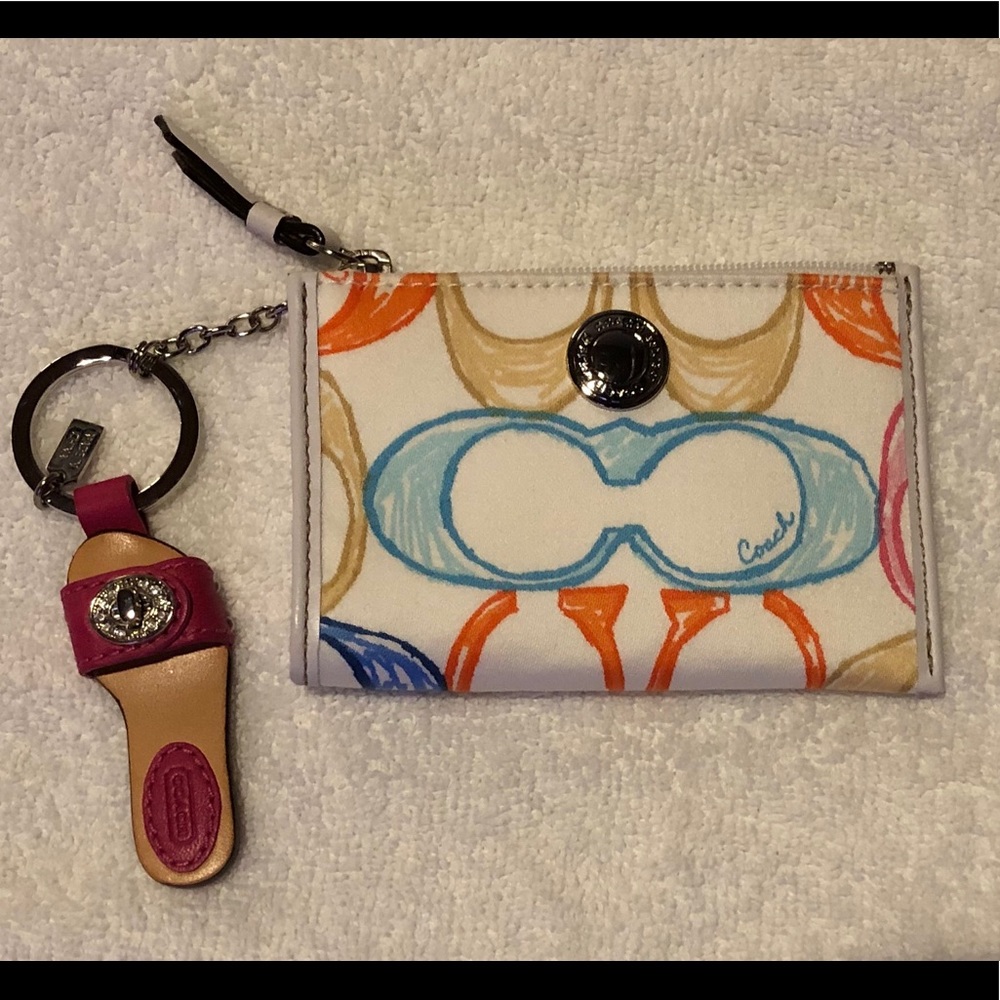 Coach Change Purse with Flip Flop Keychain
